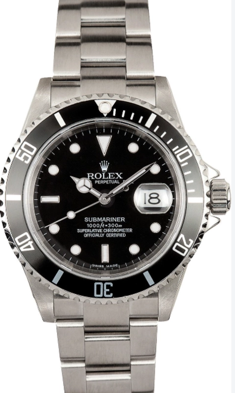 Rolex Submariner Black Dial on Oyster Ref. 16610 Papers Open Date
