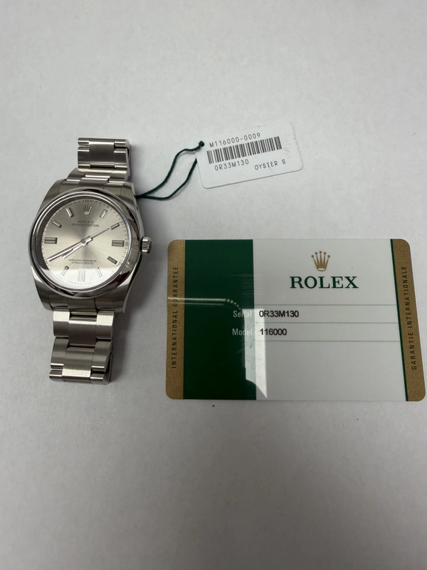 Rolex Oyster Perpetual Silver Dial on Oyster Ref. 116000 Card 2018 view 5