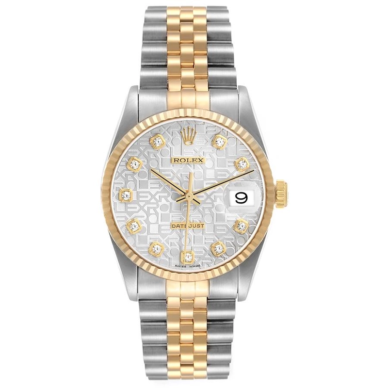 Rolex Datejust Anniversary Factory Diamond Dial Dial on D Link Jubilee Ref. 16233 Papers 2002