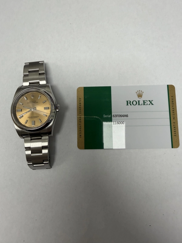 Rolex Oyster Perpetual White Grape Dial on Oyster Ref. 116000 Card 2020 view 5