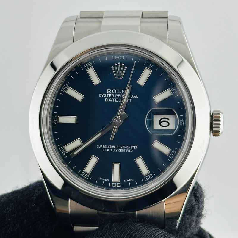 Rolex Datejust Blue Stick Dial on Oyster Bracelet Ref. 116300 Card 2016 view 2
