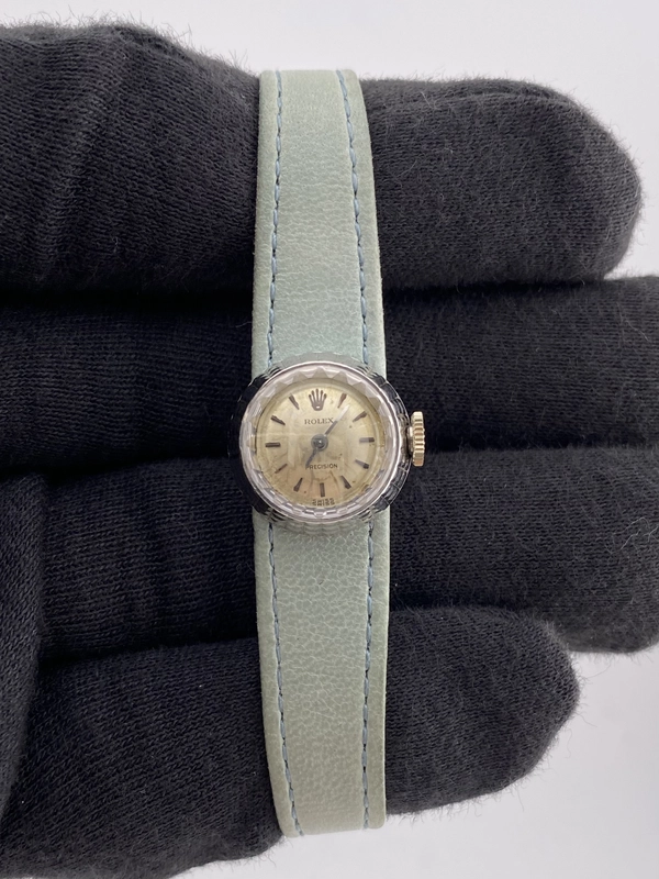 Rolex Chameleon Silver Stick Dial on Leather Ref. 2025/9 view 2