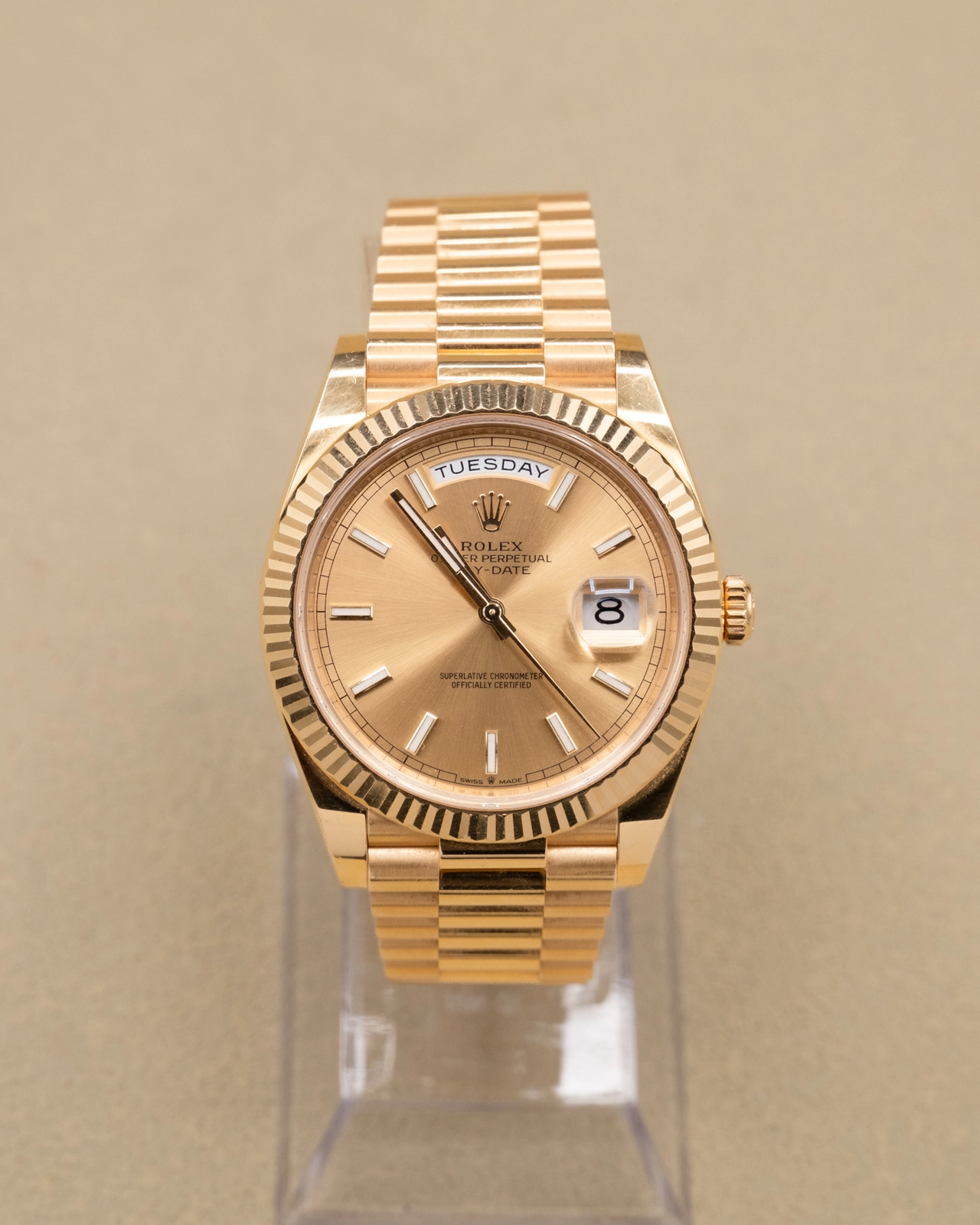 2023 Rolex Champagne Index Dial Complete 228238