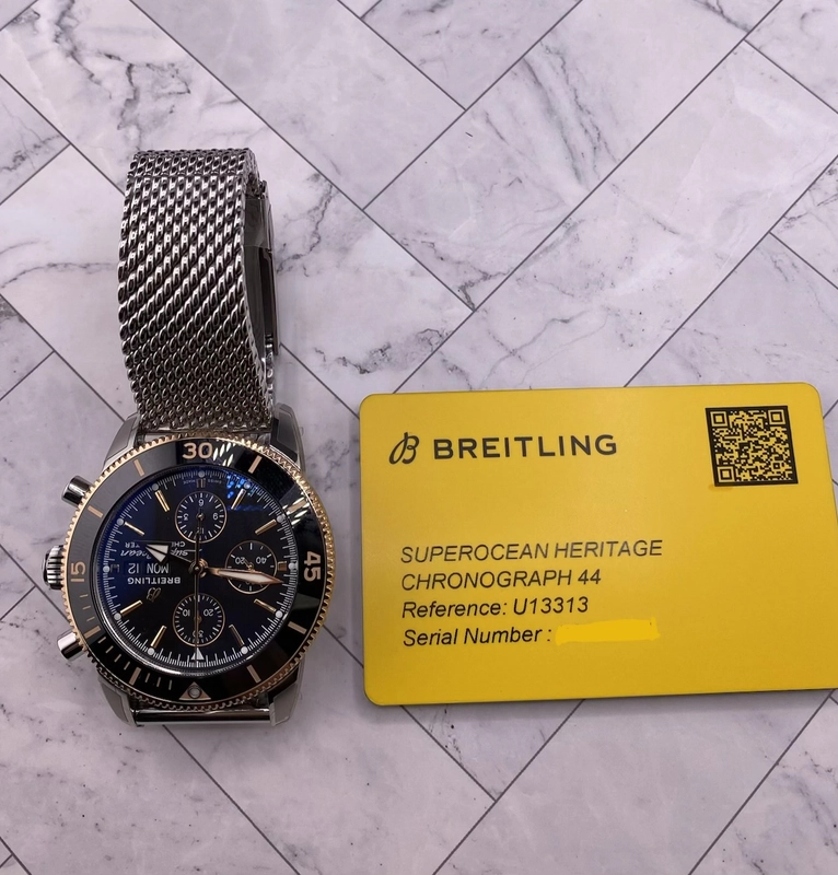 Breitling Superocean H√©ritage II Chronograph Black Dial on Bracelet Ref. U13313121B1A1 Card 2026 view 7
