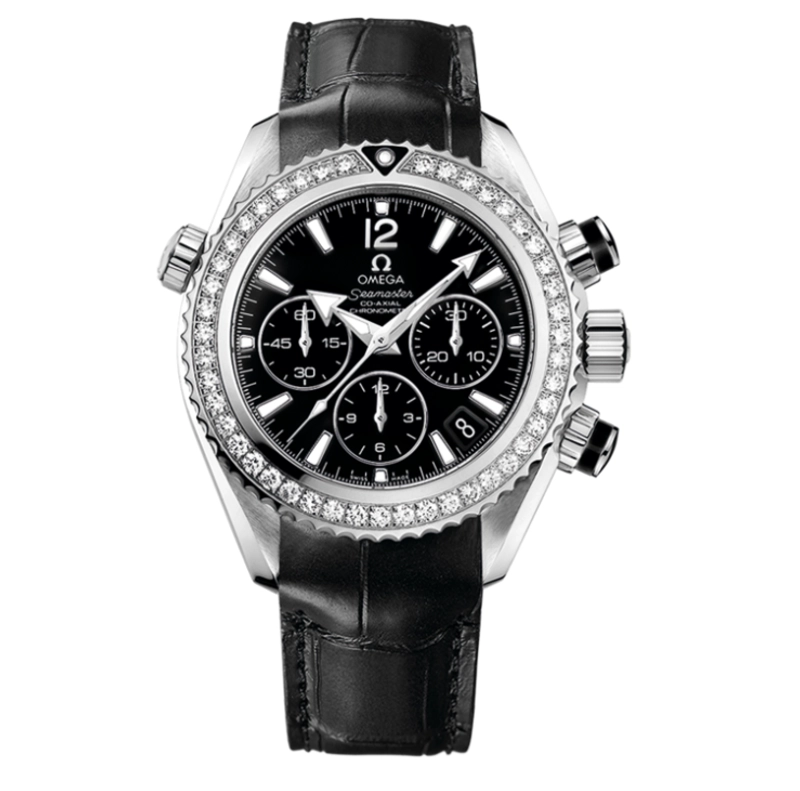 Omega Planet Ocean 600M Black Dial on Leather Band Ref. 222.18.38.50.01.001 Card Open Date