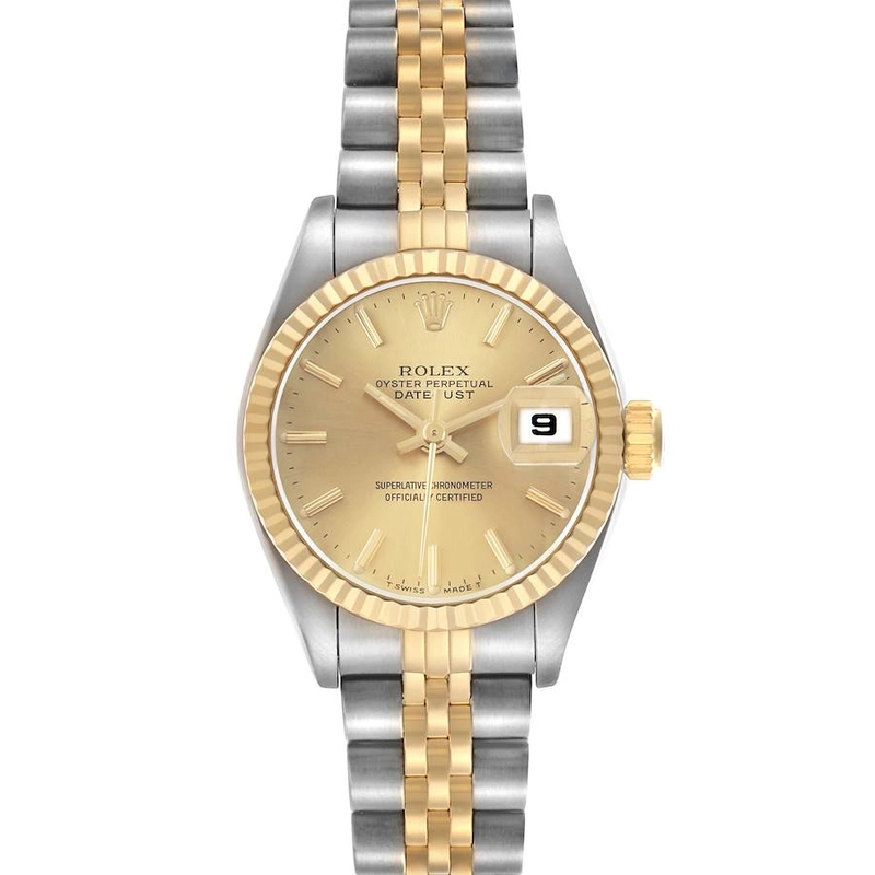 Rolex Datejust Lady Champagne Stick Dial on D Link Jubilee Ref. 69173 1987