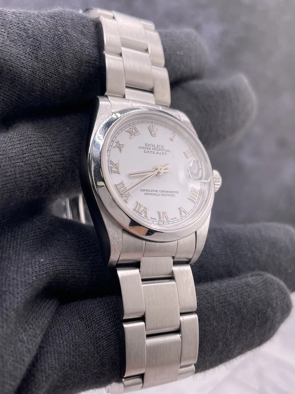 Rolex Datejust White Roman Dial on Oyster Ref. 78240 Papers 2002 view 3