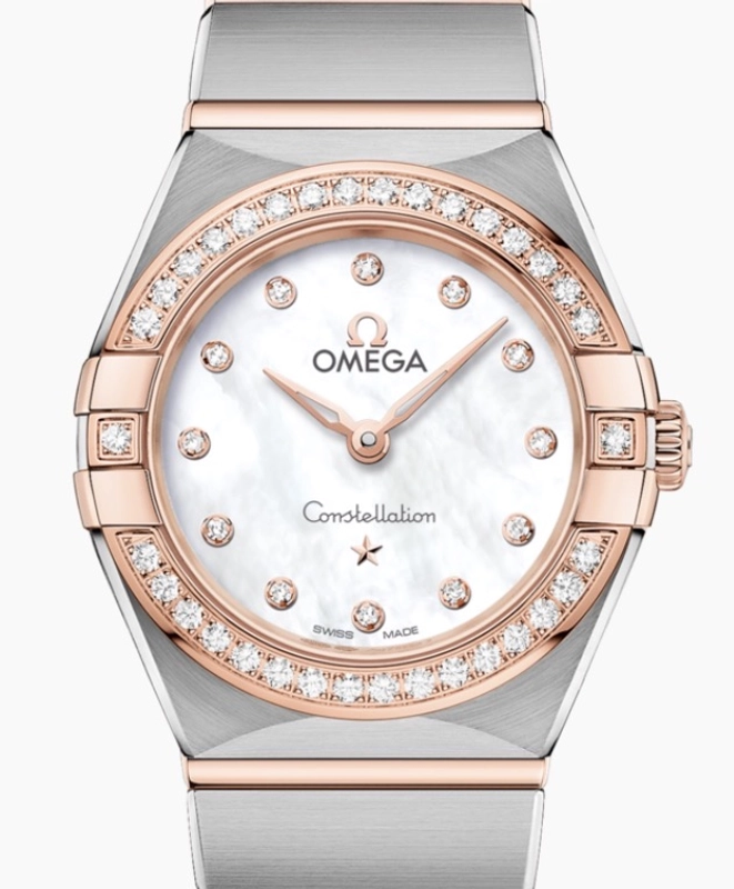 Omega Constellation White Mop Dial on Rose Gold And Stainless Steel Bracelet Ref. 131.25.25.60.55.001