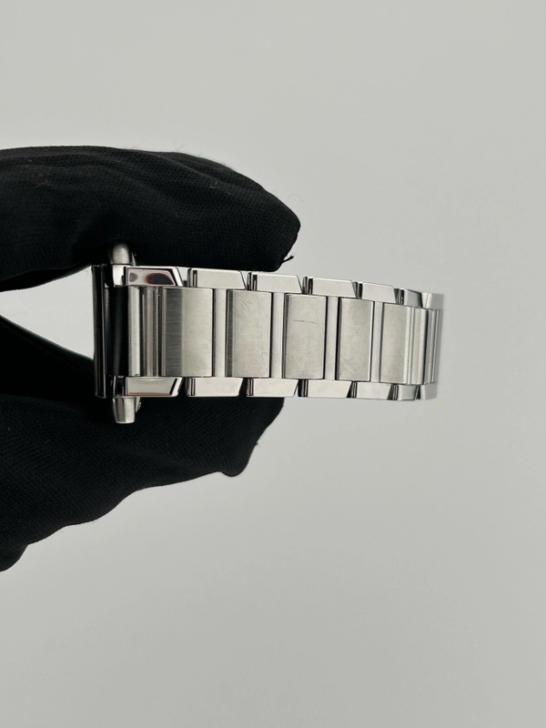 Cartier Tank Francaise Large White Roman Numerals Dial on Stainless Steel Bracelet Ref. 2302 view 5