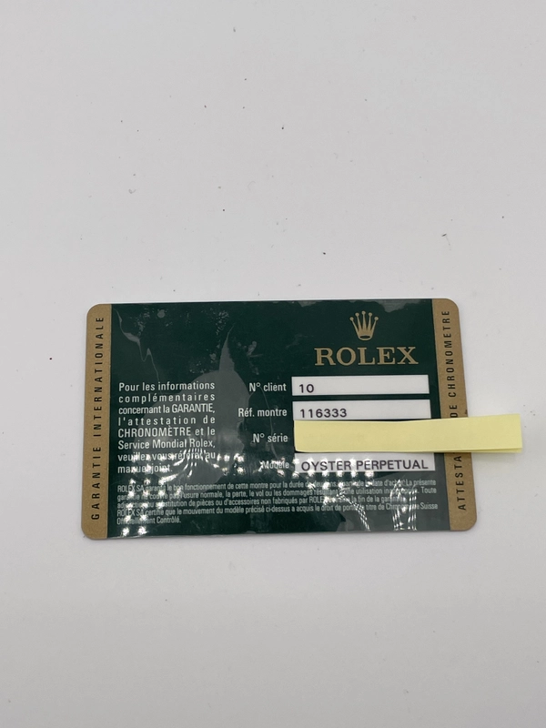 Rolex Datejust II Champagne Diamond Dial on Oyster Ref. 116333 Card 2019 view 7