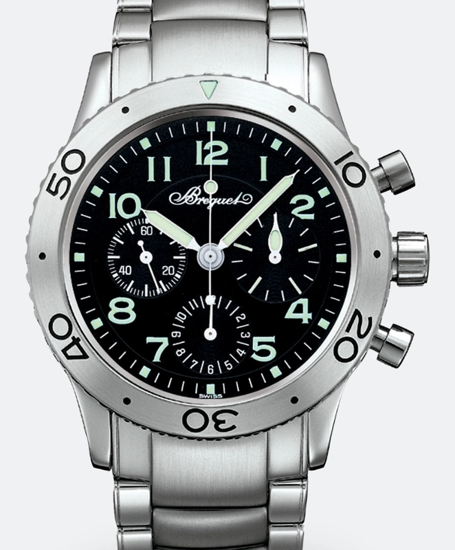 Breguet Type XX Black Dial on Stainless Steel Bracelet Ref. 3800ST/92/SW9