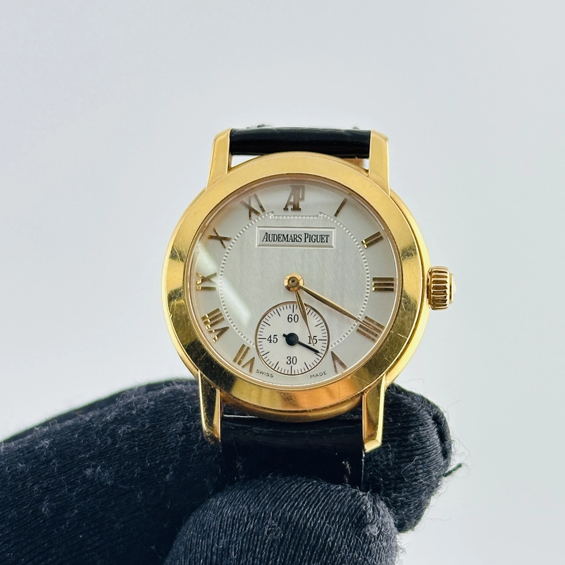 Audemars Piguet Jules Audemars Silver / Rose Gold Roman Numerals Dial on Og Leather Strap Am Buckle Ref. 77208OR view 3