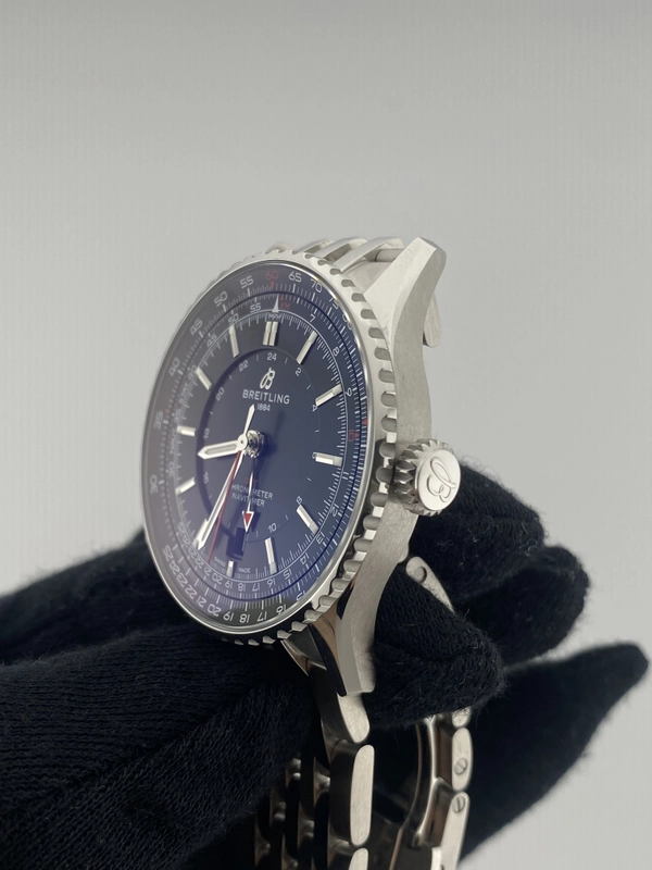 Breitling Navitimer Automatic Gmt Black Dial on Stainless Steel Bracelet Ref. A32310251B1A1 Card Open Date view 3