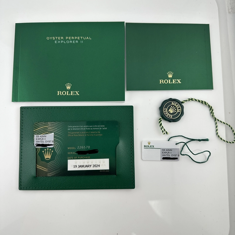 Rolex Explorer II White Dial on Oyster Bracelet Ref. 226570 Card 2024 view 2