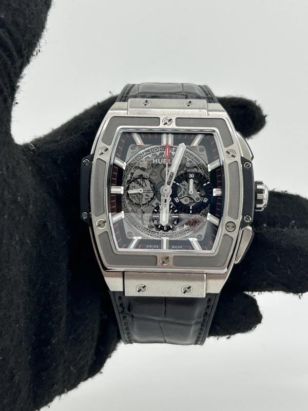 Hublot Spirit of Big Bang Gray Skeleton Dial on Leather Strap Ref. 601.NX.0173.LR Complete 2022 view 2