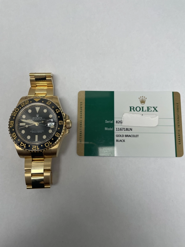 Rolex GMT-Master II Black Dial on Oyster Ref. 116718LN Card 2016 view 5
