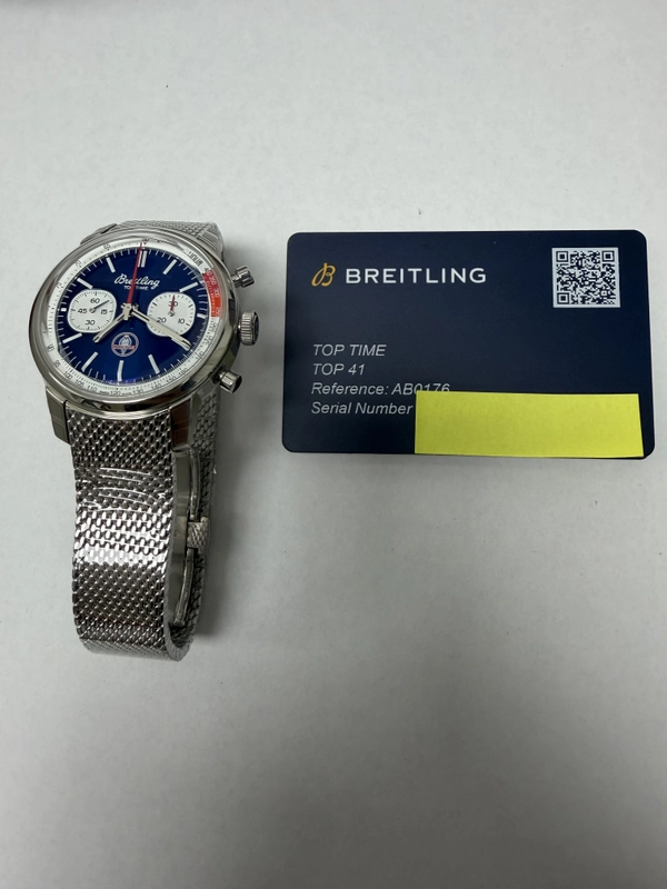 Breitling Top Time Blue Dial on Mesh Steel Ref. AB01763A1C1A1 Card view 6