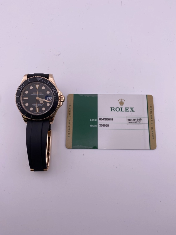 Rolex Yacht-Master 37 Matt Black Dial on Oysterflex Ref. 268655 Card 2018 view 7