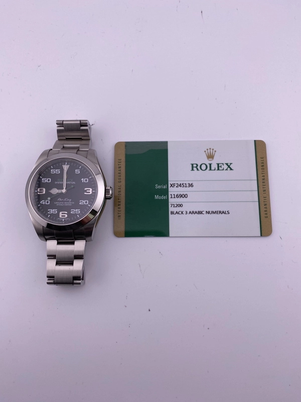 Rolex Airking Black Dial on Oyster Ref. 116900 Card 2017 view 7