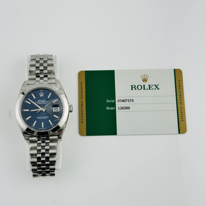 Rolex Datejust Blue Index Dial on Jubilee Ref. 126300 Card 2019 view 6