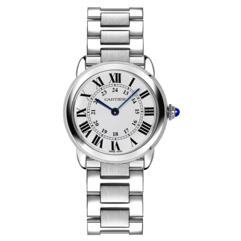 Cartier Ronde Solo Silver Roman Numerals Dial on Stainless Steel Ref. W6701004 Card 2016