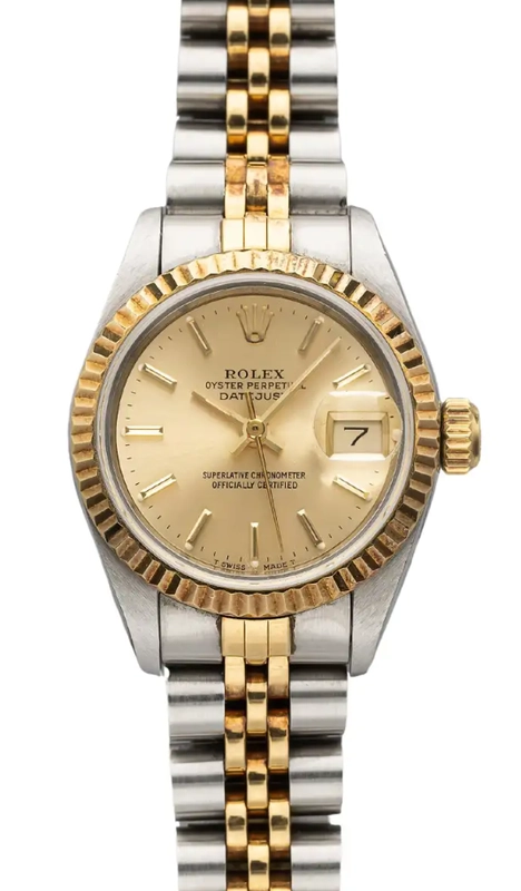 Rolex Datejust Lady Champagne Stick Dial on 2 Tone Jubilee D Link Bracelet Ref. 69173 2020