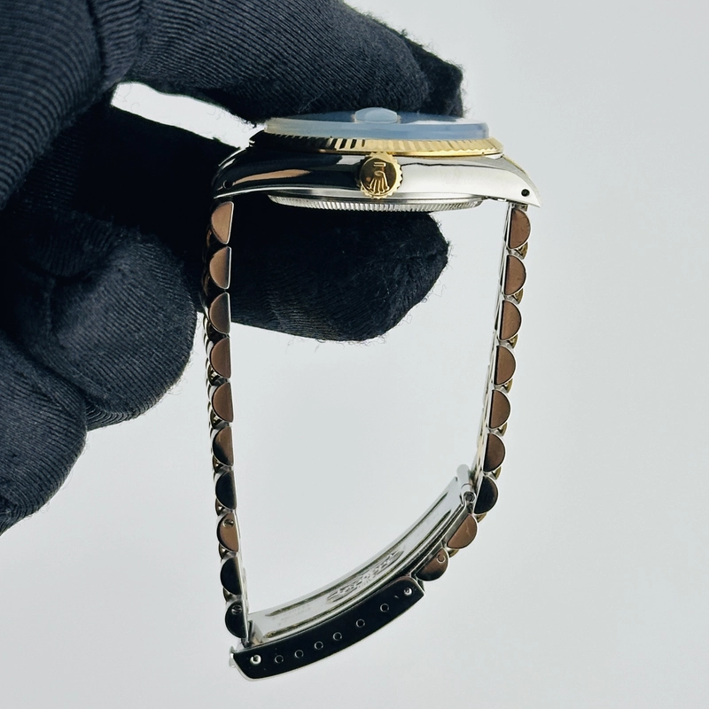 Rolex Datejust Silver / Gold Stick Dial on D Link Jubilee Bracelet Ref. 16013 1987 view 5