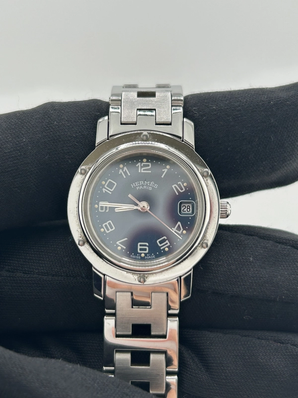 Hermes Clipper Blue Arabic Numerals Dial on Stainless Steel Bracelet Ref. CL4.210 view 3