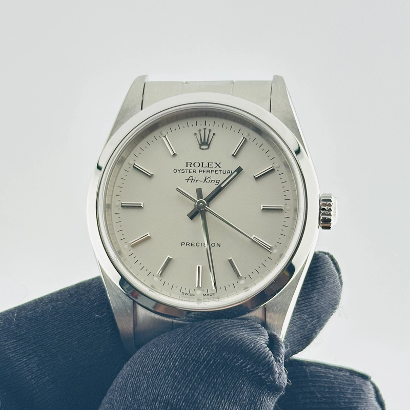Rolex Air-King Silver Dial on Oyster Bracelet Ref. 14000M 2001 view 3