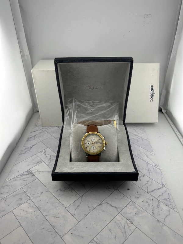 Longines Lindbergh Hour Angle Ivory Dial on Og Leather Band Ref. 674.5232 view 7