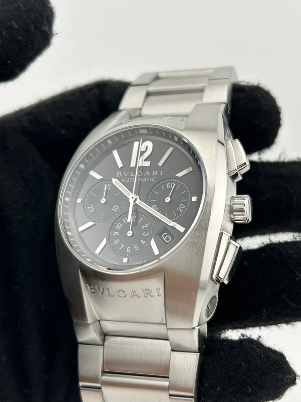 Bvlgari Ergon Black Dial on Stainless Steel Bracelet Ref. EG40S view 3