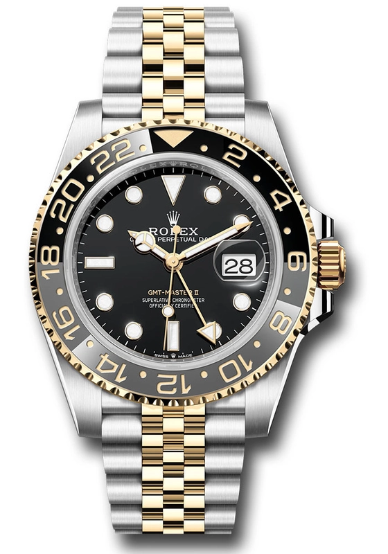 Rolex GMT-Master II Black “Bumblebee” Dial on 2 Tone Jubilee D Link Bracelet Ref. 126713GRNR Card 2024