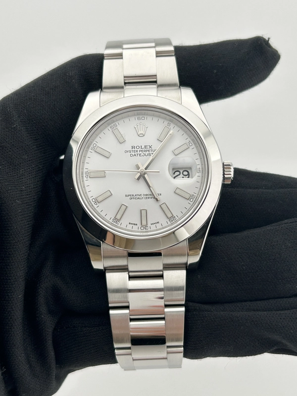 Rolex Datejust II White Stick Dial on Oyster Ref. 116300 Card 2016 view 2