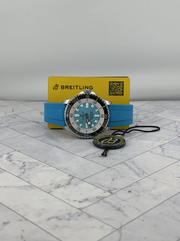 Breitling Superocean Automatic Turquoise Dial on Rubber Strap Ref. A17376211L2S2 Card 2026 view 7