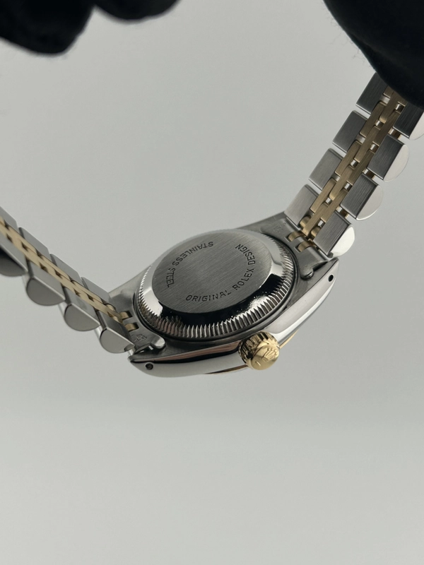 Rolex Datejust Lady Champagne Stick Dial on 2 Tone Jubilee D Link Bracelet Ref. 69173 1984 view 6