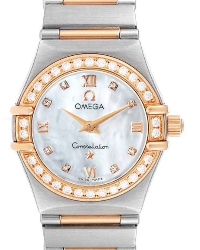 Omega Constellation Mini White Mop Dial on 2 Tone Rose Gold / Stainless Steel Bracelet Ref. 1360.76.00 Card
