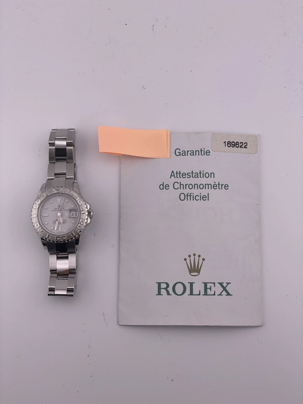 Rolex Yacht-Master Platinum Dial on Oyster Rivet Bracelet Ref. 169622 Papers 2003 view 7