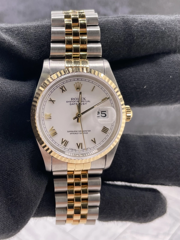 Rolex Datejust White Roman Dial on Jubilee Ref. 16233 1994 view 2