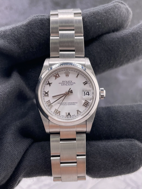 Rolex Datejust White Roman Dial on Oyster Ref. 78240 Papers 2002 view 2