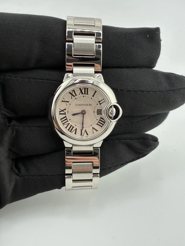 Cartier Ballon Bleu Silvered Opaline Dial on Stainless Steel Bracelet Ref. W69010Z4 Papers 2013 view 3