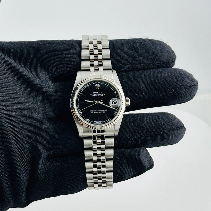 Rolex Datejust Black Dial on D Link Jubilee Ref. 78274 Papers 2002 view 2