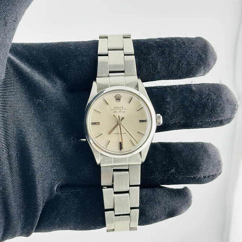 Rolex Air-King Silver Dial on Folded Oyster Ref. 5500 Papers 1977 view 2