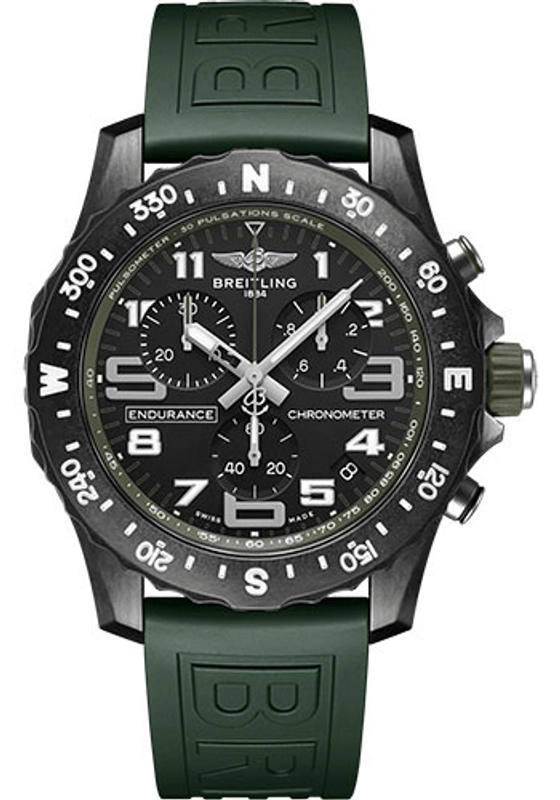Breitling Endurance Pro Black Dial on Green Rubber Strap Ref. X82310D31B1S1 Complete 2026