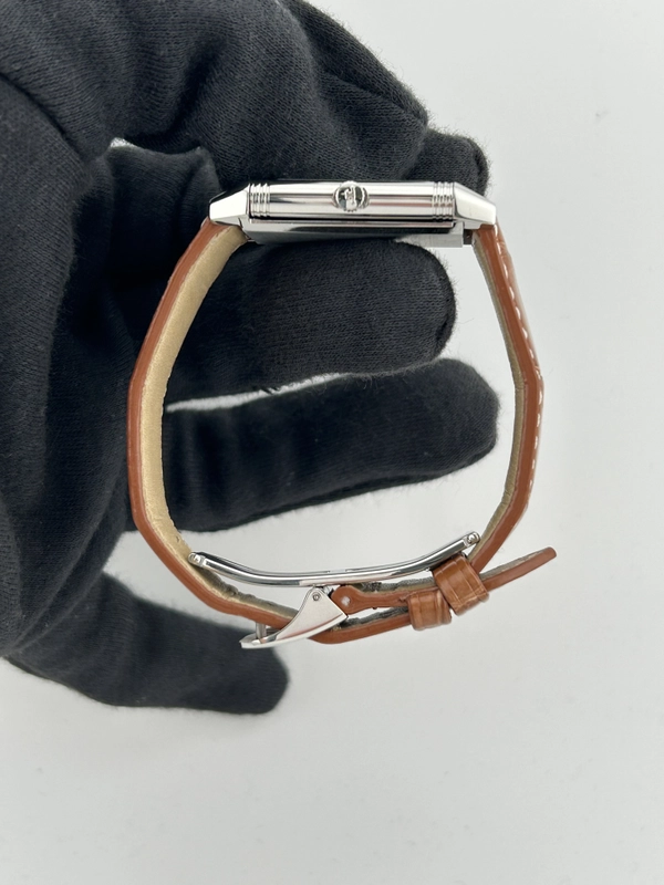 Jaeger Le Coultre Reverso Classic Grande Taille Silver Dial on Leather Strap Ref. 252.8.71 with Box view 6
