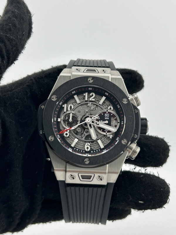 Hublot Big Bang Unico Gray Skeleton Dial on Black Rubber Band Ref. 411.NM.1170.RX with Box view 2