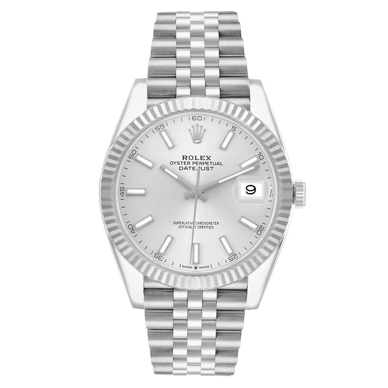 Rolex Datejust Silver Index Dial on D Link Jubilee Bracelet Ref. 126334 Card 2017
