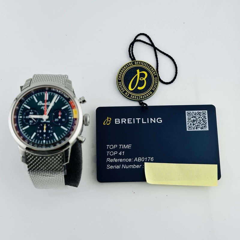 Breitling Top Time B01 Green Dial on Bracelet Ref. AB01762A1L1A1 Card 2025 view 6