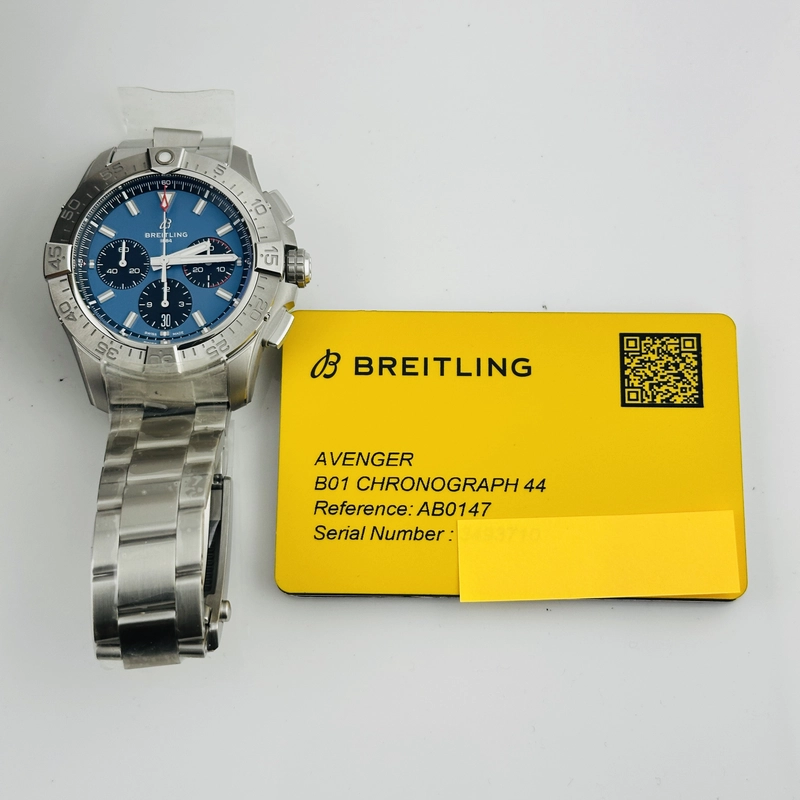 Breitling Avenger B01 Chronograph Blue Dial on Stainless Steel Bracelet Ref. AB0147101C1A1 Card 2026 view 8