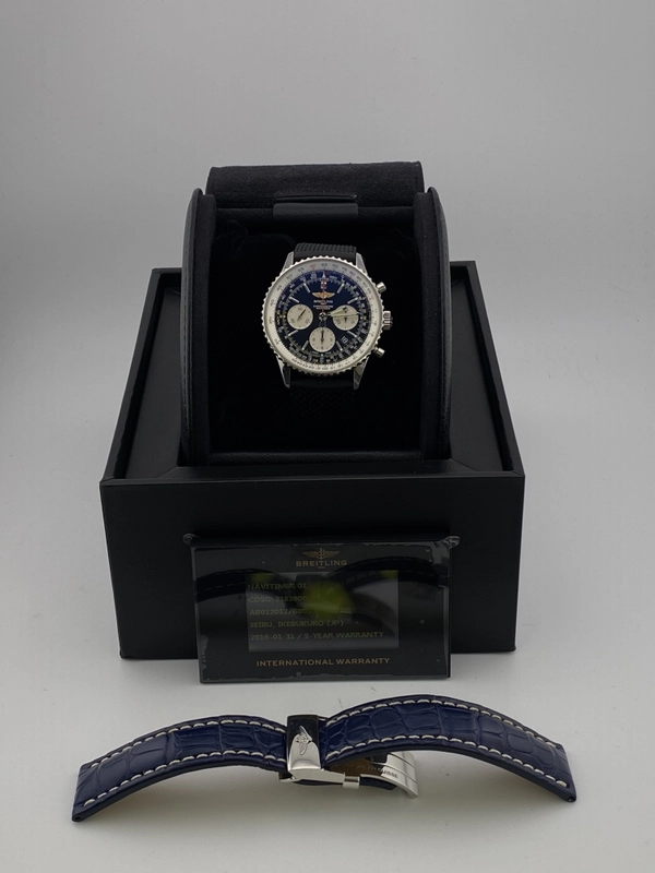 Breitling Navitimer 01 Black Dial on Rubber Strap Ref. AB0120/A022B01WBD Complete 2016 view 7