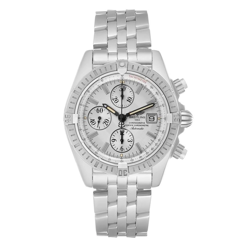 Breitling Evolution Chrono Silver Stick Dial on Stainless Steel Bracelet Ref. A13356 / A156G69PA